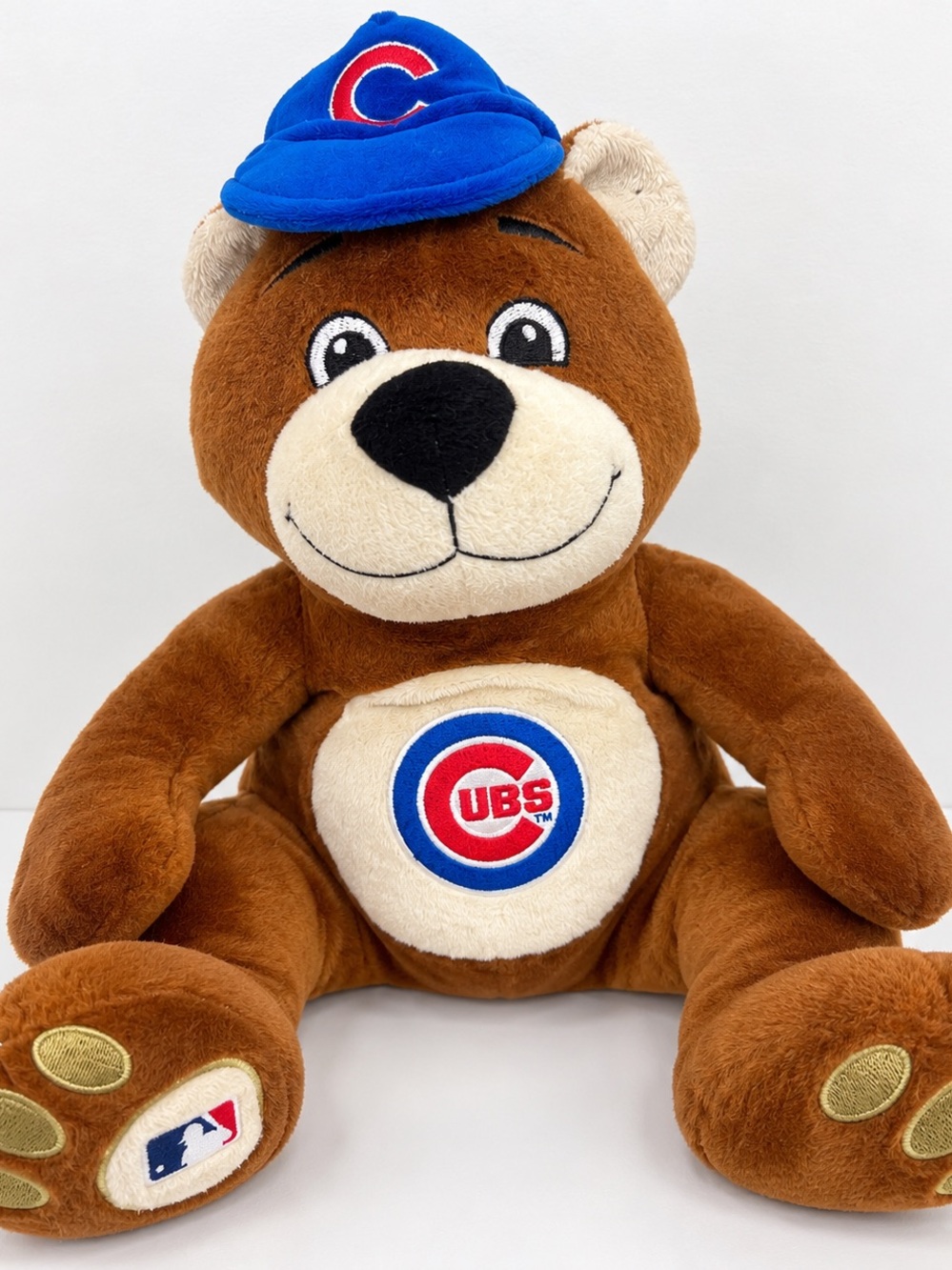 Chicago Cubs Brown Plush Bear with Blue Hat - Official MLB Team Bear